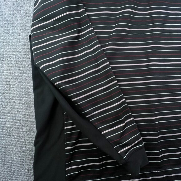Nike Golf Mens Long Sleeve Stretch Spandex Polo Shirt XL Striped Black Red White - Picture 11 of 14